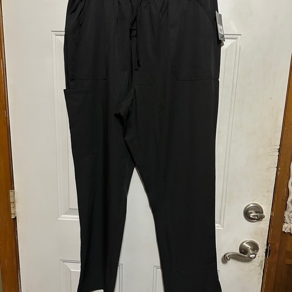 Elle Pants - ELLE Women's Scrub Pants 2XL Black Contemporary Straight Leg‎ Medical